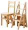 Earnmore Solid Wood Folding Library Ladder Chair Step Ladders Step Chair Foldable 4-Step Stool Dual Purpose Stepladders 4-Step Climb Step Display Stand Flower Stand (Color : Wood, Size : 46x35x90CM)