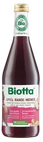 Biotta Apple, Beetroot and Ginger Juice | Organic | Natural source of Potassium | Contribute to the normal maintenance of normal blood pressure | Not from concentrate | 500ml