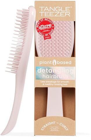 Tangle Teezer Plant-Based Ultimate Detangler Brush, Dry & Wet Hair Brush, Eliminates Knots & Reduces Breakage for All Hair Types, Marshmallow Pink