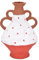 ROCKING GIFTS Keramik-Vase mit Henkeln andalusischer Stil, bemalt, Amphora dekorative Vase dekorative braune Steingut-Vase, Tinaja, 20 cm