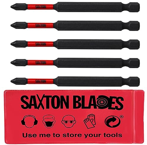 5 x Saxton 89mm PH1 Magnetic Impact Screwdriver Driver Bits Set Phillips Heavy Duty Compatible with Dewalt Milwaukee Bosch Makita etc