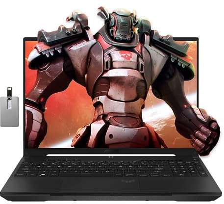 asus TUF A16 16'' FHD 165Hz Gaming Laptop, AMD Ryzen 7-7735HS, Radeon RX7600S V8G Graphics, 32GB DDR5 RAM, 1TB PCIe SSD, RGB Retroilluminato, Wi-Fi 6, Fotocamera HD, Nero, Win 11 Pro, Scheda USB 32GB