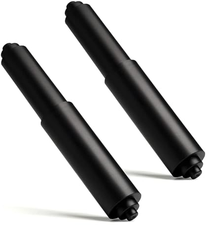 Lot de 2 porte-rouleaux de papier toilette en plastique pour salle de bain Noir