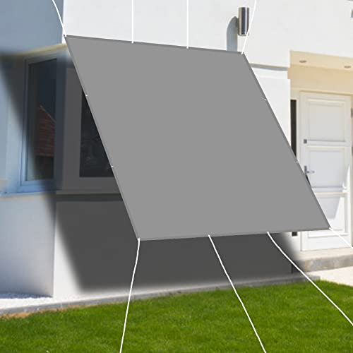 Toldo Cuadrado 2 x 3,6 m Resistente a la Intemperie Piscinas cuadradas pérgola de Lona para Fiestas 98% Lino con protección UV, Incluye Cuerdas de fijación, Gris Claro