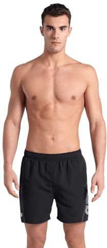 ARENA Herren Fundamentals Logo Boxer Swim Trunks, Black-white, M EU