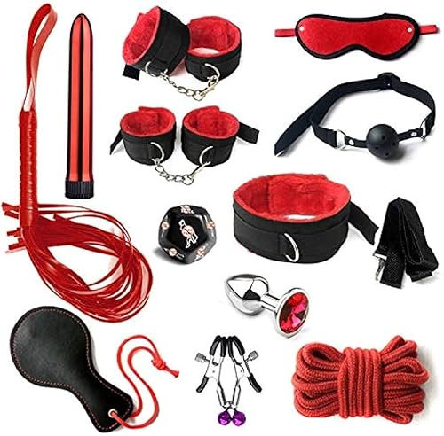 RILOOP Đìldø 12Pcs Set Juguetes Erótîcôṡ para Parejas Pack Hombres Juegôs Bǒǹdâgê Kît Ṣȅxô Pareja Placer Mujeres Tobillo B`D`S`M Juguetes Êróticôs para Adultôs Aprovechar Ropa