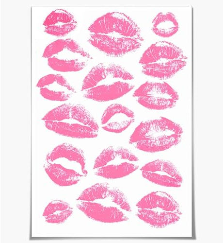 CoOpo Kiss Lips Wandkunst, rosa Lippen, adrettes Schlafsaal-Poster, Hipster-Druck, stilvolle Wandkunst, Make-up-Poster, 30,5 x 40,6 cm, rahmenlos