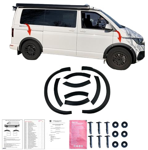 Radlaufleisten Radlaufschutz kompatibel mit VW VOLKSWAGEN T6 1 2019 bis 2022 8 Tlg mit ABE TÜV