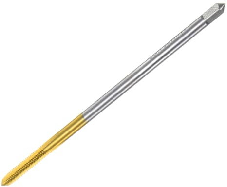QUARKZMAN Metrisches Gewindebohrer M4 x 0,7 H2 100mm Extra lang, Titanbeschichtet, Hochgeschwindigkeitsstahl 6542, Gerade Nut, Gewindeschneidemaschine, Gewindeschneiden, Reparaturwerkzeug