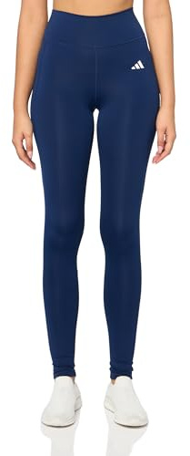adidas Optime Essentials Damen-Trainingsleggings mit Stash-Tasche, durchgehend, Dunkelblau/Weiß, XL Tall