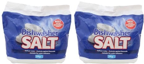 Concept4u 2 x Dishwasher Salt 2kg Softens Water Highest Purity Salt Protects Against Limescale Suitable for Water Softeners