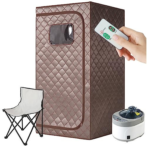 Portable Sauna Tent with 4L Steam Generator - Full Size Personal Steam Sauna Kit for Home Spa, Remote Control, Timer, Indoor Steam Room for Relaxation