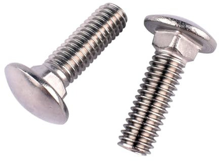 VAMUOEFL Lot de 10 vis de boulons de carrosserie 5/16-45,7 x 5,1 cm, en acier inoxydable 18-8, tête ronde, col carré, filetage grossier UNC