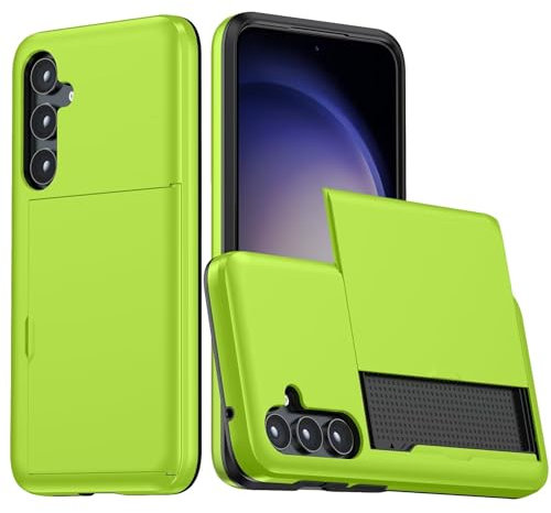 Beajew Coque Portefeuille pour iPhone 6/iPhone 6s avec Porte-Cartes, Étui de Protection Téléphone Double Couche Antichoc, Fente Cachée Coulissante, Antichoc TPU+PC Housse Portefeuille - Vert
