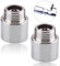 Lot de 2 rallonges de robinet en acier inoxydable 1/2 x 20 mm, 1/2 IG x 1/2 AG, raccord fileté DN15, rallonge de raccordement pour eau potable et installation de chauffage