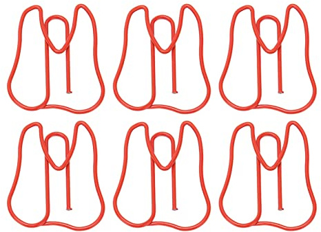 100 Stück niedliche Zähne, Büroklammern, Schreibwaren, Markierung, Clips, Haus, Organizer, Zubehör (rot)