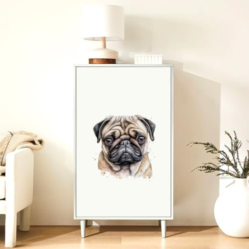 Wandtattoo Mops Wandsticker Wanddeko für Wohnzimmer Schlafzimmer Sofa Hintergrund,Wandaufkleber Kinderzimmer Mädchen und Jungs,Wandaufkleber Diy Wandkunst Dekor