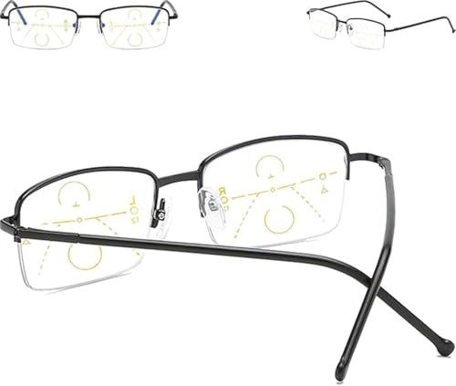 nexoptrics brille,Sherum Intelli Readers,Sherum Intellireaders, Selbst Einstellbare Brille,Multifokale Lesebrille,Brille Für Nah Und Fern,Progressive Lesebrille,Titan-gleitsichtbrille Für Fern- Und