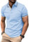 geeksport Men's Polo Shirt Short Sleeve Golf Polo Outdoor Breathable Tops for Mens Sports T-Shirt Work Tee Sky Blue XL