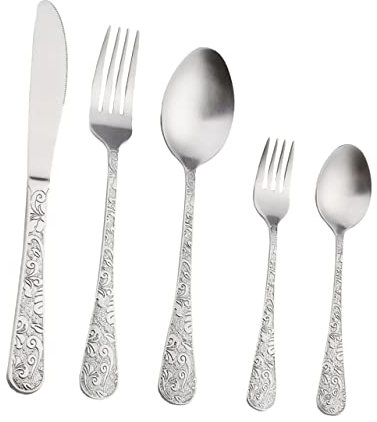 MAGICLULU Western Besteckset Modern Elegant Silber 1 Satz, Edelstahl
