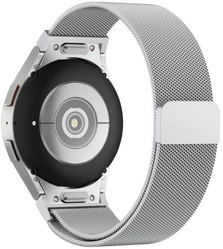 Tobfit Correa para Samsung Galaxy Watch 40/44/47/43/45/46/42mm, Pulseras de Metal Sin Huecos Compatible con FE/6/5/4/Classic/Pro