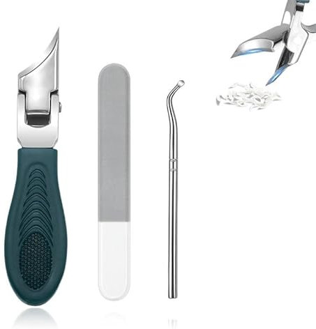 Toe Nail Clippers for Thick Nails, Oblique Toenail Clippers, Suitable for Men, Women and The Elderly, Sharp and Splash-Proof(Green)