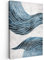 MuchoWow© Leinwand Bilder Groß 80x120 cm XXL Wanddeko Wohnzimmer Aesthetic Room Decor Deko Zimmer Wandbilder Modern Bild auf Leinwand Linien - Wellen - Abstrakt - Blau