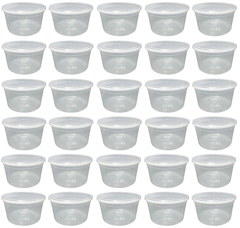 TENLITE 30 Pcs Round Airtight Storage Containers | BPA-Free Plastic Boxes For Meal Prep, Bento Cakes, Snacks, Takeaway & 3D Printer Filament - Stackable, Microwave & Freezer Safe - (4000ml (4Litre))