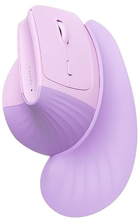 SANWA Wireless Ergonomic Mouse for Large Hands, Silent Click Vertical Mice with Wrist Rest, 1000-4000 DPI, 3-Device Connect (2.4G + 2 Bluetooth 5.4), Compatible with Mac, Windows, Laptop, PC, Purple