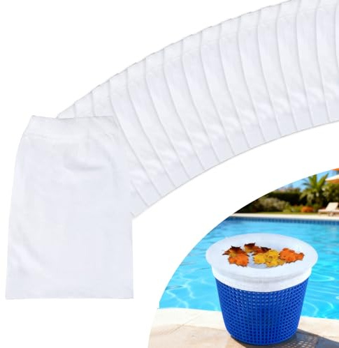 20 Pieces Pool Skimmer Socks, Swimming Pool Savers for Filters, Universal Pools Basket Saver Liner Nets, Nylon Skimmers Filter Socks for Above Ground Pools, Debris, Leaf Catcher, Skimmer Pond