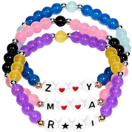 MUNSKT K Pops DemOn Singer Hunters Merch Inspired Armbänder, 3 Stück Korea Pop Girl Armbänder Merch Set, Stackable Stretch Armbänder Beaded Armband Jewelry Accessories Geschenke für Fans