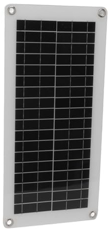 Fdit Kit de Panneau Solaire 10W, Contrôleur de Charge Solaire LCD 20A avec Double Port USB DC Type C, pour Batteries de Voiture Camping-cars Bateaux Systèmes Hors Réseau