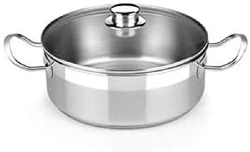 BRA Cacerola Profesional 22CM Tapa VIDRE, Acero Inoxidable, Único