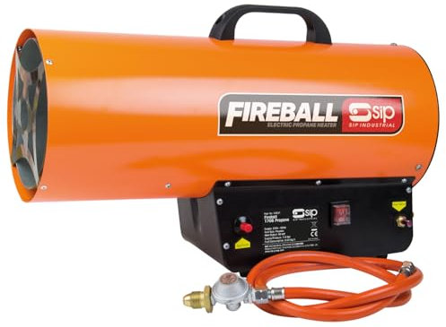 SIP FIREBALL 1706 Propane Gas Space Heater, Electric 230V, 50kW / 170,607 BTU/hr, 40,435ft³ Heating Area
