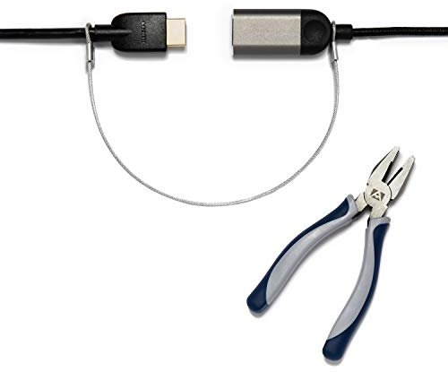 TetherTies Schweres Amt Kabelteile, 60 Stück, Silber, vormontiert, manipulationssicher, sichern Sie Ihre Computer, Adapter und Dongles, einfache Installation, kostenlose Crimpzange