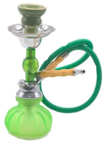 Shisha cachimba pipa de agua arguila narguile de una boca 28 cm Regalo 5 boquillas Desechables para Compartir con tu Familia y Amigos (Verde)