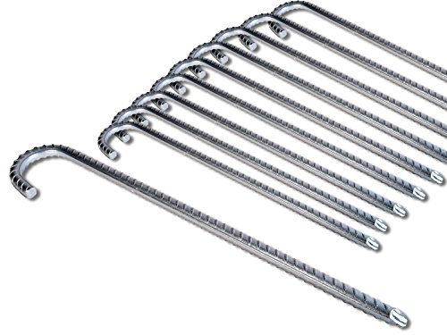 K&B Vertrieb Bodenanker XL Heringe 38cm Silber Erdnagel Erdanker Erdspieß Bauanker Nagel Zelt Zelthering 300 (4 Stück)