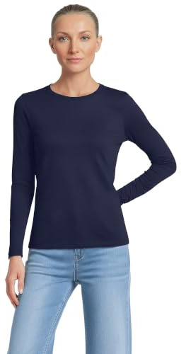Lands' End - Women’s Long Sleeve Crew Neck T-Shirt - 100% Supima Cotton Jersey - Long Sleeves - Easy Care - Relaxed Fit - Ladies Tops, Women's Clothing