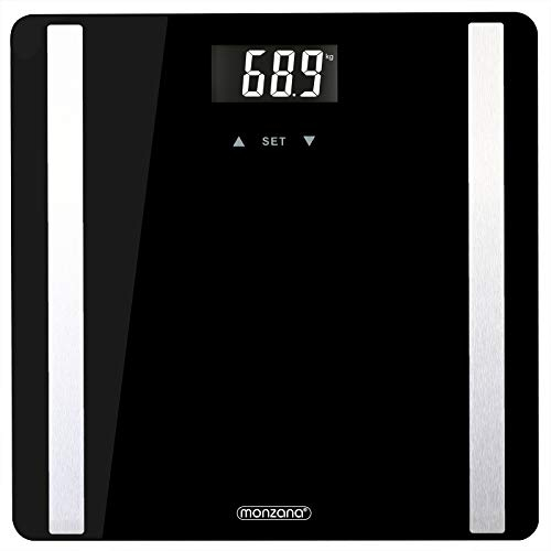 MONZANA® Digital Personenwaage 8 in 1 Waage Körperfettwaage BIA System Körperwaage Speicherplätze bis zu 10 Personen