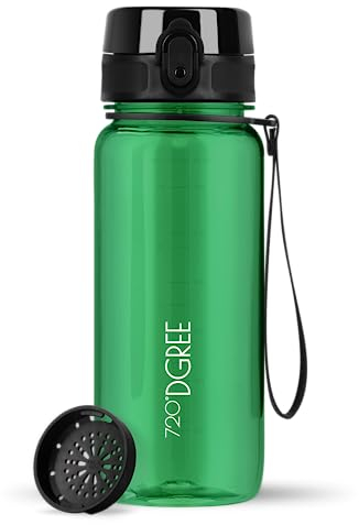 720°DGREE Water Bottle 650ml “uberBottle“ softTouch +Sieve - BPA-Free Tritan, Leakproof, Reusable Drinking Bottle - Sports Bottle for School, Fitness, Gym, Cycling, Travel, Office, Outdoor, Hiking
