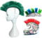 3T-SISTER Helm Mohawk Perücke für den Skihelm, Snowboardhelm, Kinderskihelm, Kinderhelm, Motorradhelm, Fahrradhelm - auffälligere Helm-Aufkleber, Helmdeko für Kinder und Erwachsene Dunkelgrün