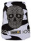 REEFLEXX Reflektor Rucksackhülle Black White Skull, Schulrucksackschutz, für 20-35 Liter Rucksäcke, erhöhte Sichtbarkeit durch Reflektoren, Schulrucksack Hülle