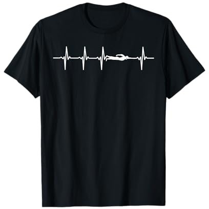 Schwimmen Herzschlag Heartbeat Geschenk für Schwimmer T-Shirt