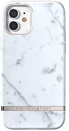 RICHMOND & FINCH Phone Case Compatible with iPhone 12, iPhone 12 Pro, White Marble Design, 6.1 Inches, Shockproof, Fully Protective Phone Cover