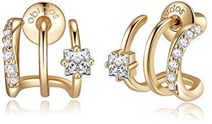 Obidos 14K Gold Plated Illusion Stud Earrings | Gold Hoop Earrings for Women