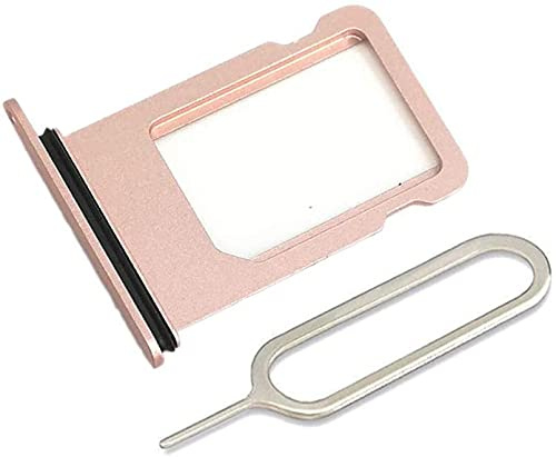 LAZYOUTH SIM Card Tray Holder Slot Replacement Compatible with iPhone 7 4.7 Inch with Eject Pin and Rubber Waterproof Gasket Ring (Rose Gold)