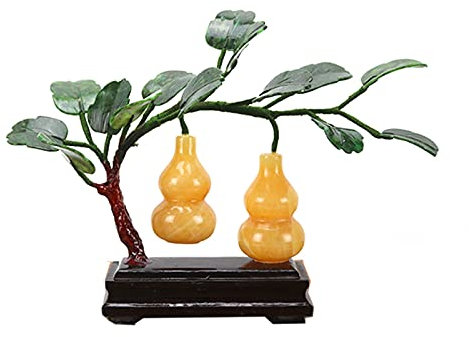 xuejuanshop Gefälschte Pflanzen Jade Bonsai Geld Baum Indoor Feng Shui Gourd Topfpflanzen Viel Glück Bonsai Home Office Decor Gute Geschenke für Mütter und Freunde Künstliche Bonsai (Color : A)