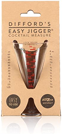 Easy Jigger® Mesure de Bar par Difford’s Guide et Bonzer | Mesures Jigger pour Cocktails (25 ml, 50 ml, 60 ml) pour une Précision Imbattable | Doseur d’Alcool à un ou deux shots