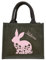 Bedruckte Jutetasche zu Ostern mit Name | Motiv Hase in Wiese für Kinder | Personalisiertes Osternest zum Befüllen inkl. Namensdruck | Geschenktasche mit Henkel als Osterkörbchen dunkelgrau