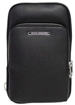 Armani Exchange Schwarze Herren-Handtasche mit Logo, Schwarz , Einheitsgröße